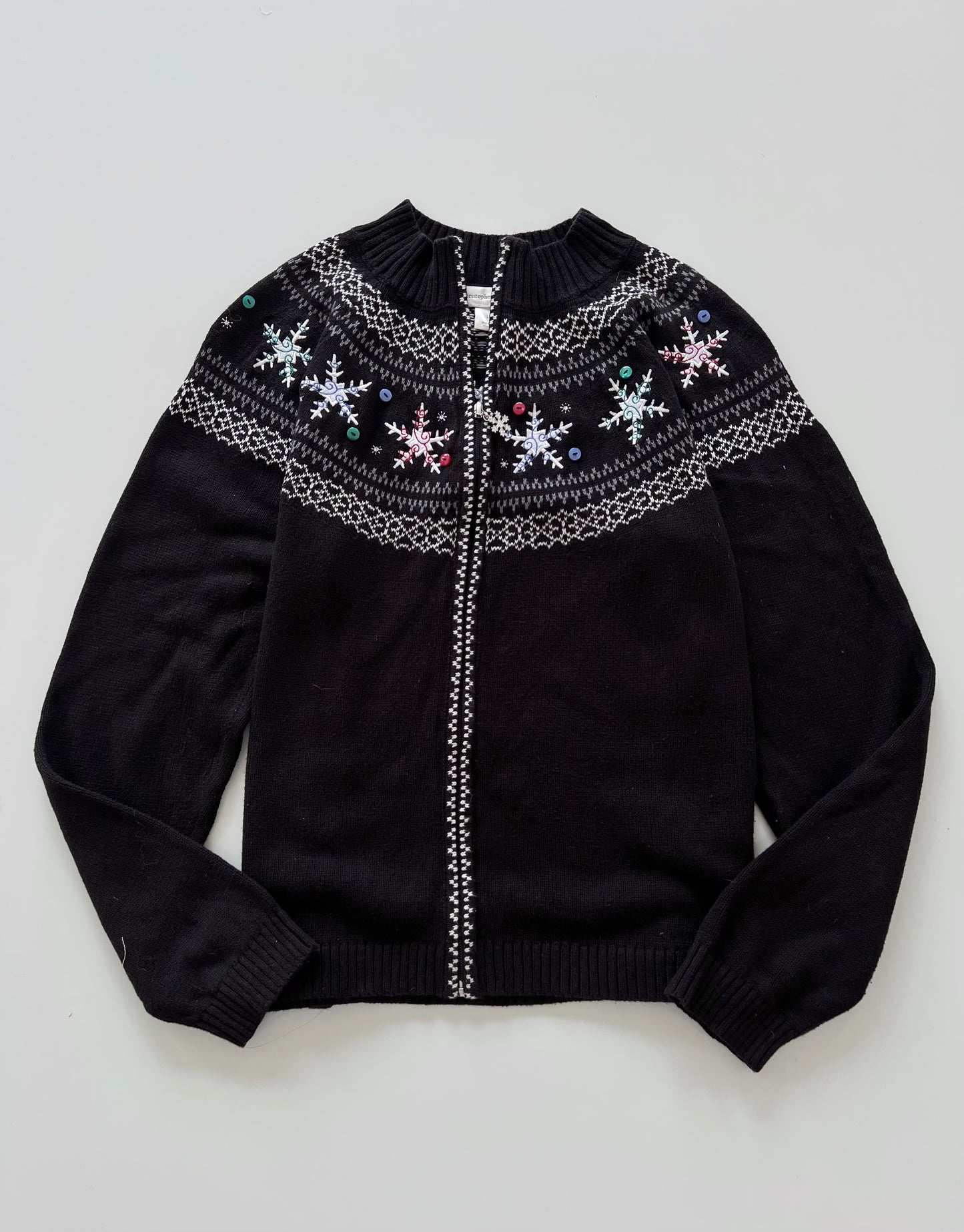 Christopher & Banks Embroidered Zipper-Bust 44