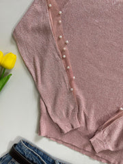 Baby Pink Shimmer Pre Winter Top - Bust 36 to 38