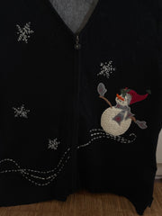 Embroidered Christmas Sweater-Bust 38