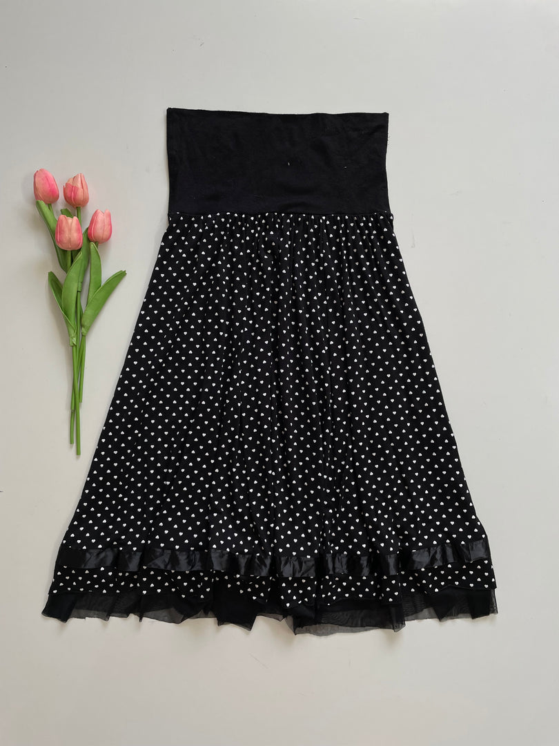 HEARTS BLACK SKIRT - WAIST 30 TO 34