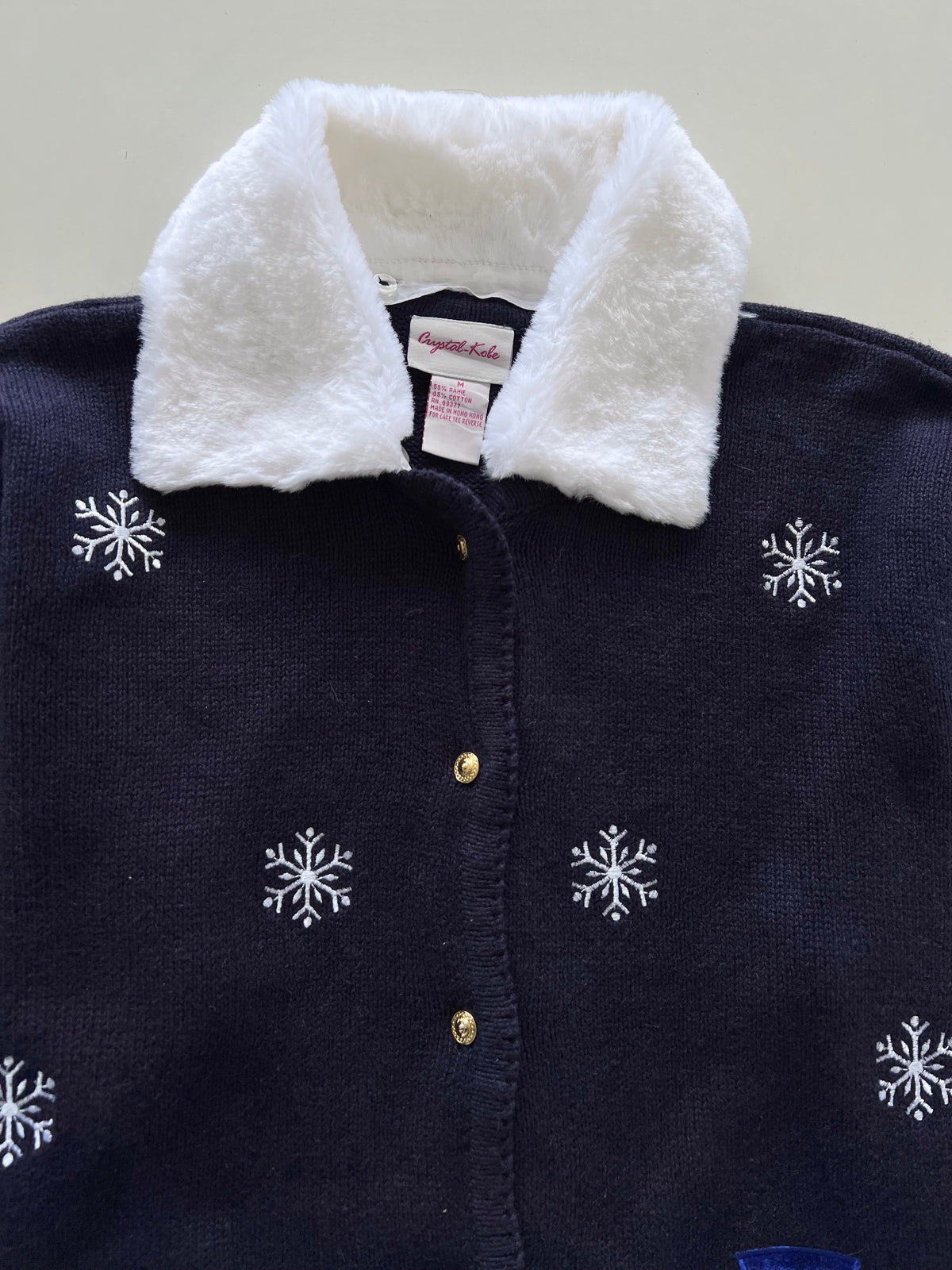 Crystal Kobe Embroidered Christmas Cardigan Sweater-Bust 46