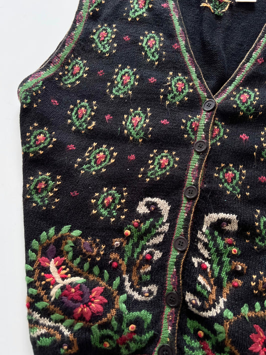 Bobbie Brooks Woman Embroidered Vest Sweater-Bust 52