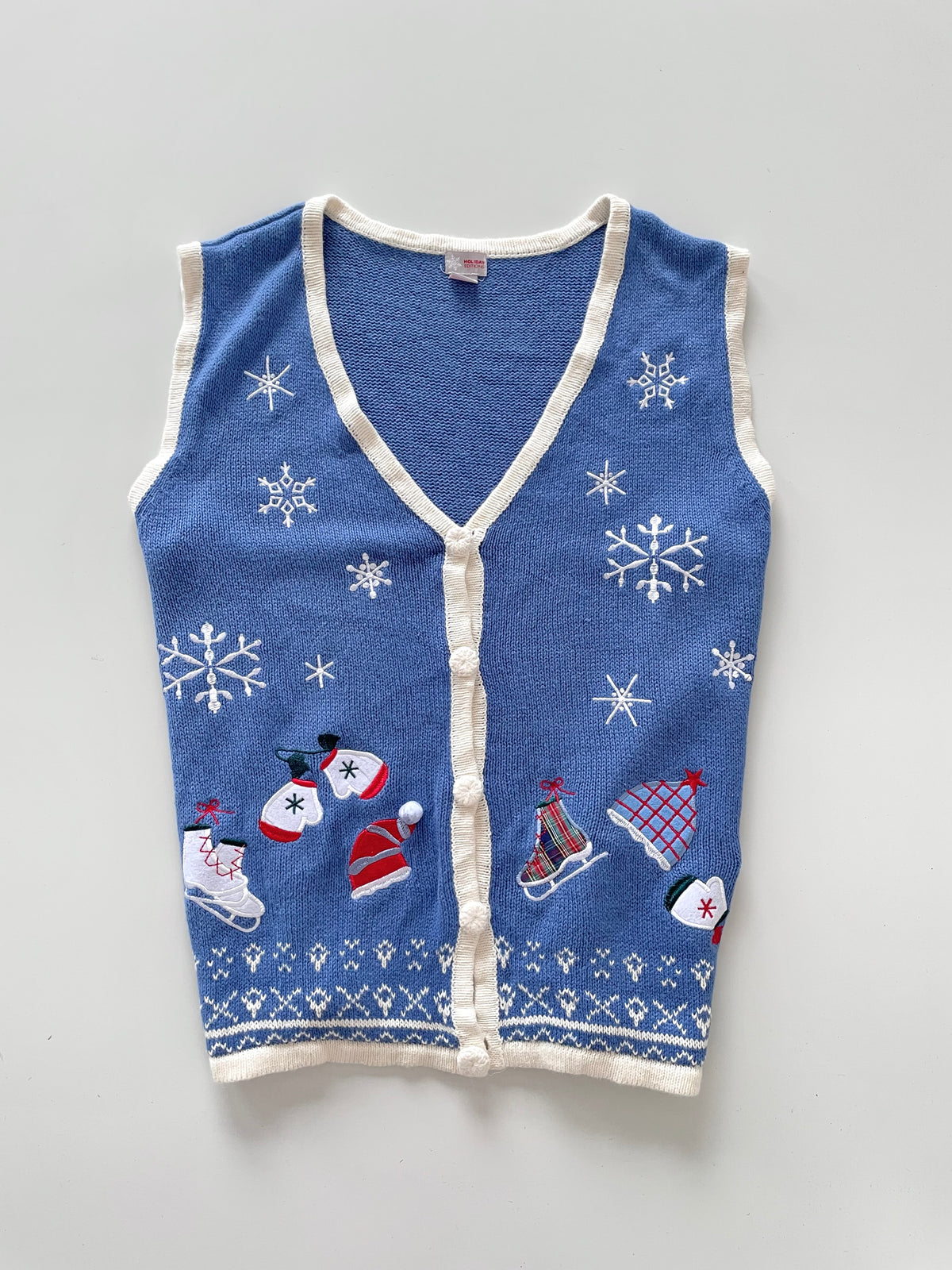 Holiday Edition Christmas Embroidered Vest Sweater-Bust 50