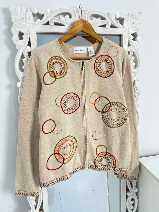 Alfred Dunner Embroidered Vintage Sweater-Bust 42