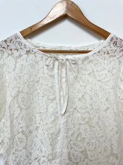 White Sheer Lace Top-Bust 34 to 36