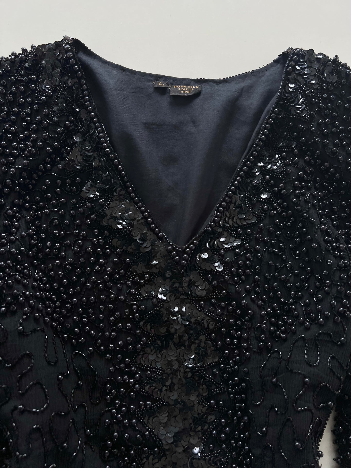 100% Pure Silk Heavily Embroidered Top-Bust 44