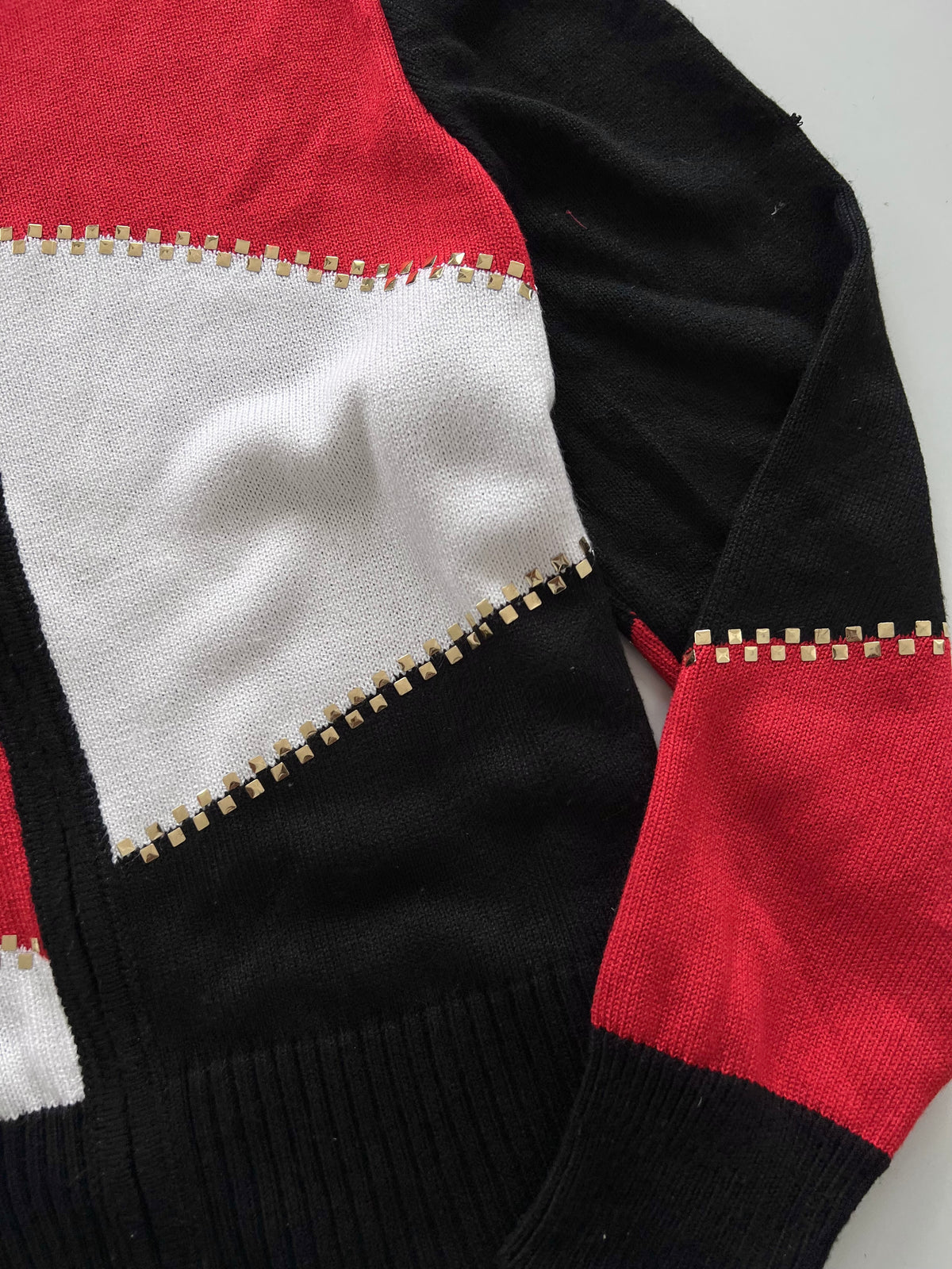 Steven Embroidered Zipper Sweater-Bust 46
