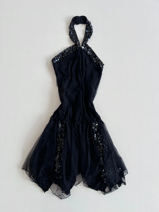 Vintage Embroidered Halter Dress-Bust 28 to 30