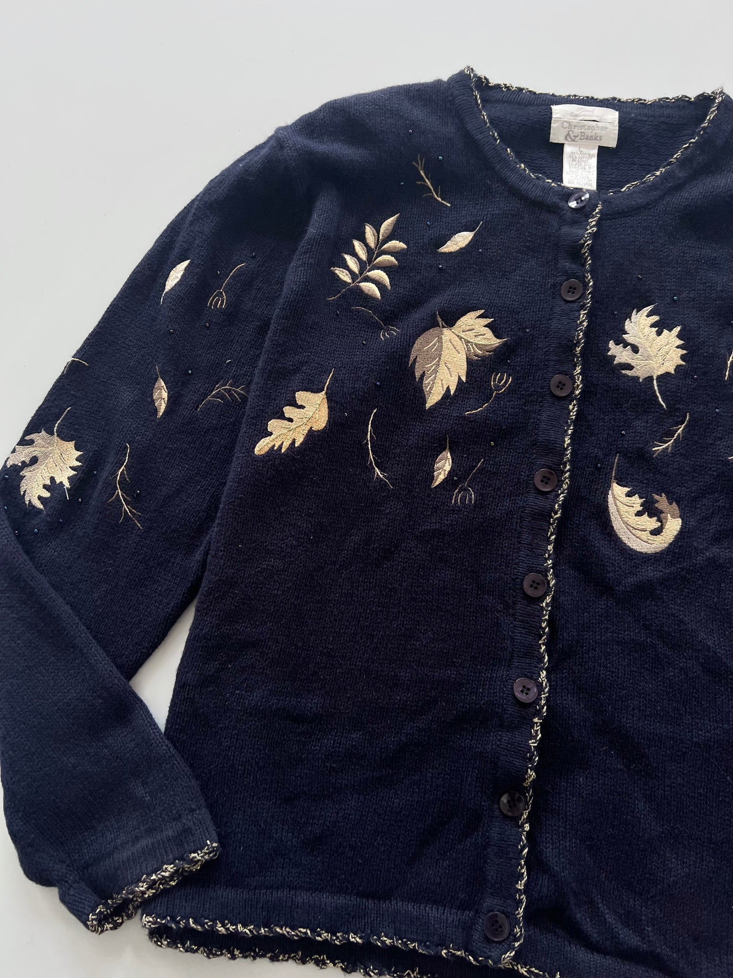 Christopher&Banks Embroidered Sweater-Bust 44