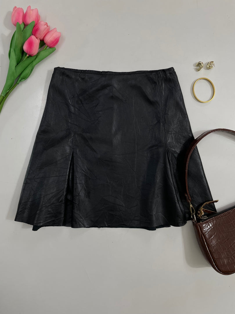 Glassons Flared Faux Leather Skirt - Waist 30