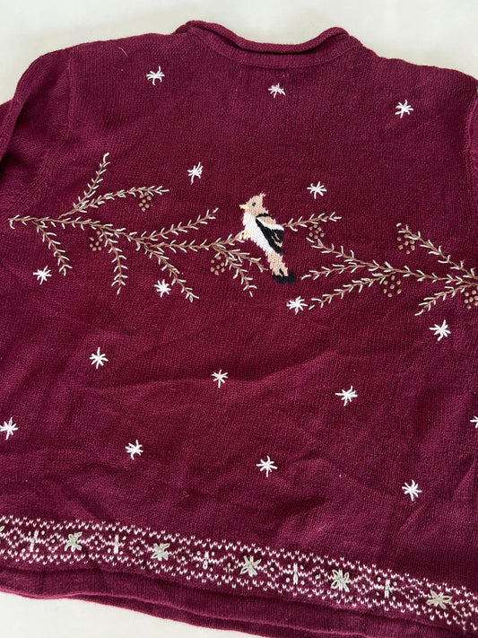 Christopher & Banks Hand Embroidered Sweater-Bust 44