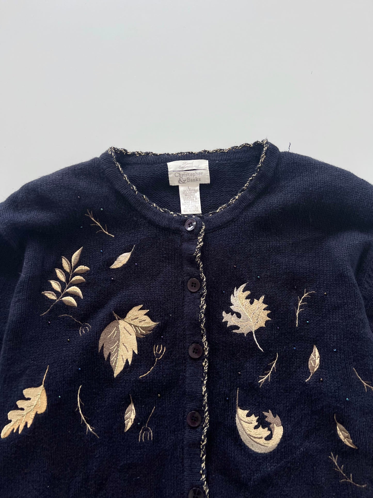 Christopher&Banks Embroidered Sweater-Bust 44