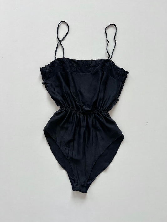 Vintage Silk Bodysuit-Bust 34