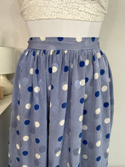POLKA DOT BLUE STRIPED SKIRT WAIST - 28