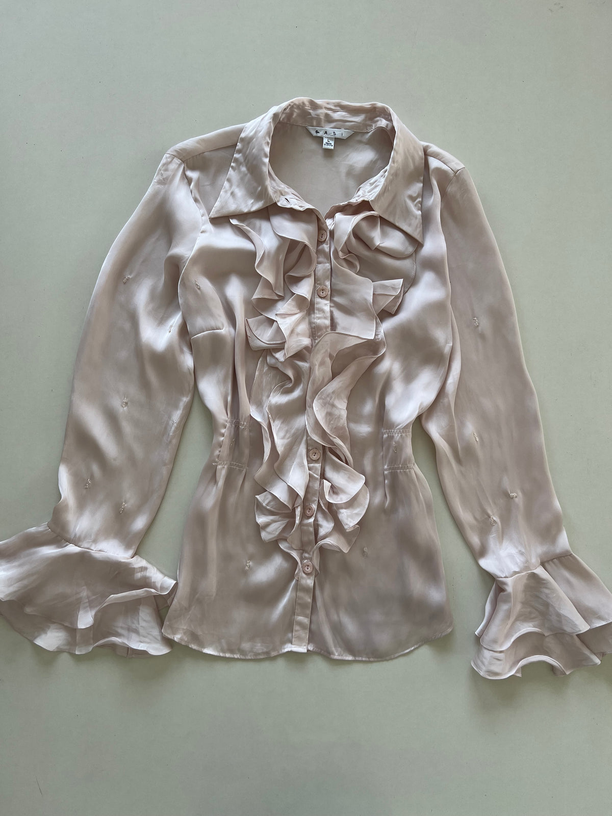 Satin Ruffle Top-Bust 40