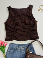 Load image into Gallery viewer, Ruched Jacquard Waistcoat-Bust 38
