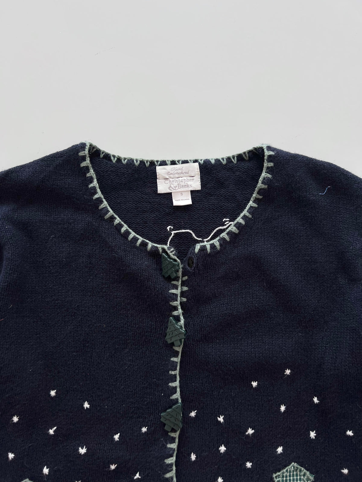 Christopher & Banks Embroidered Christmas Cardigan Sweater-Bust 42