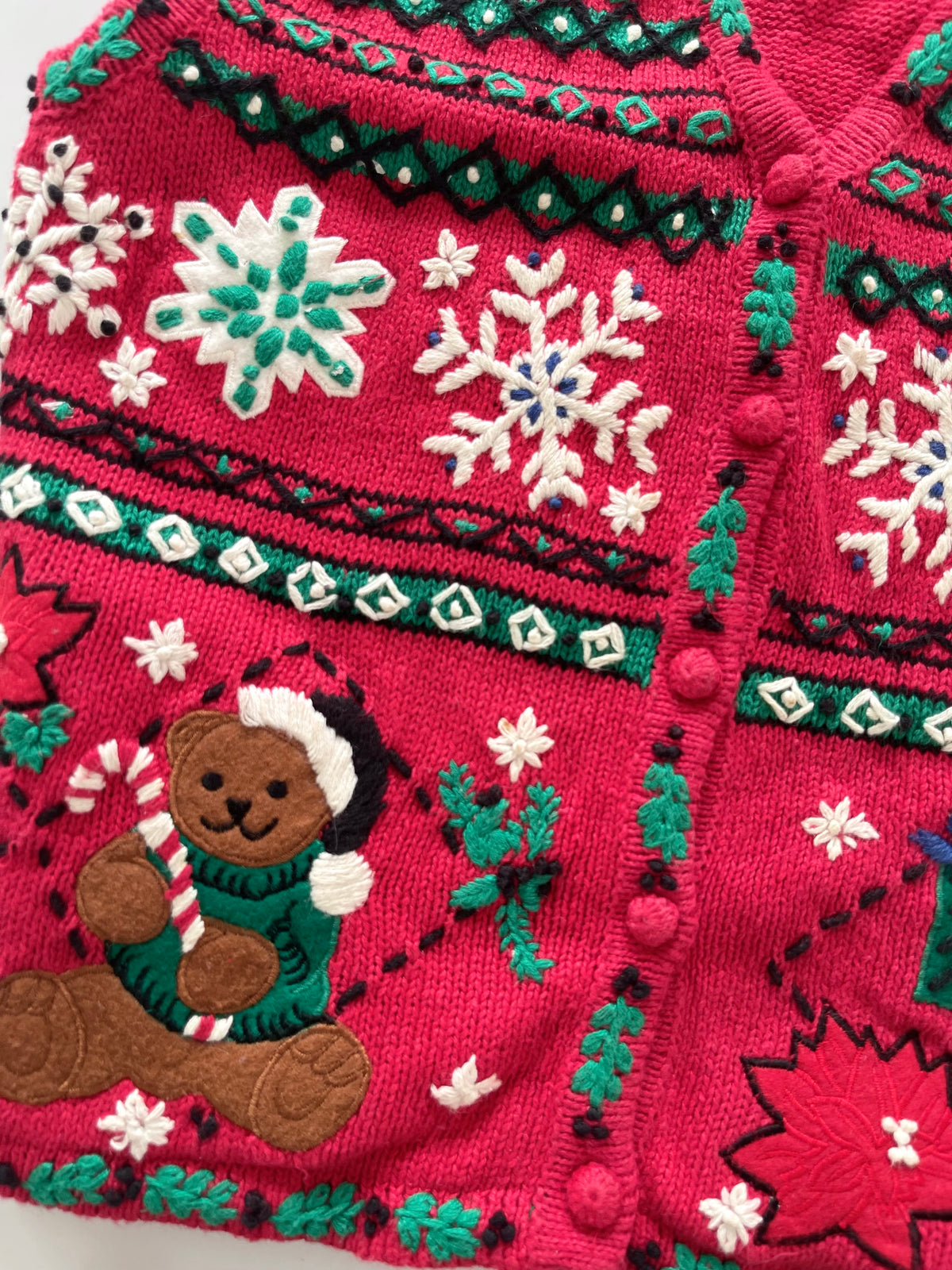 Embroidered Christmas Vest Sweater-Bust 40