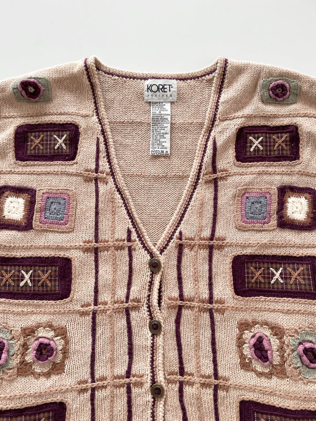 Koret Embroidered Crochet Vest Sweater-Bust 44