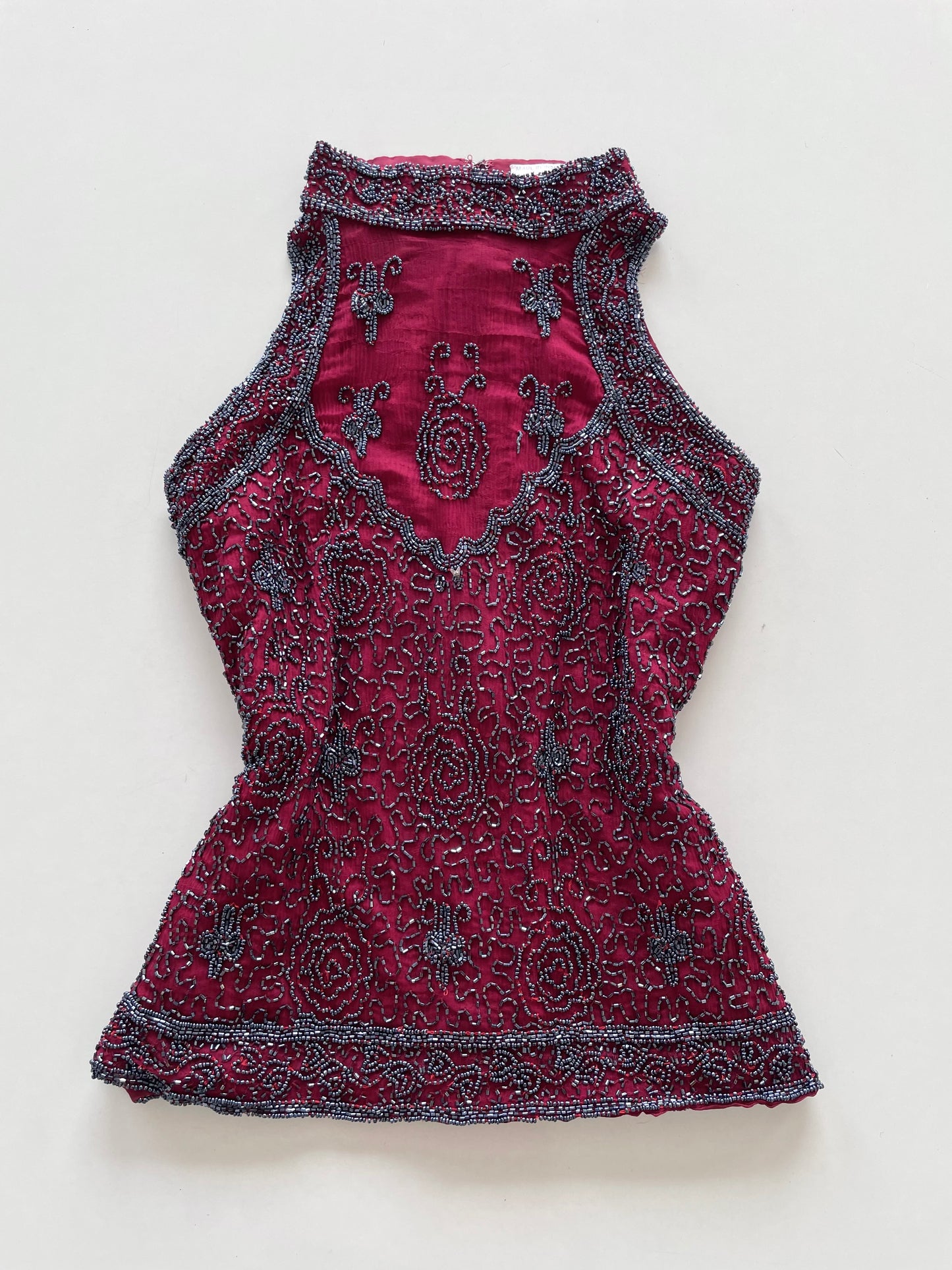 Vintage Embroidered Silk Top-Bust 36 to 38