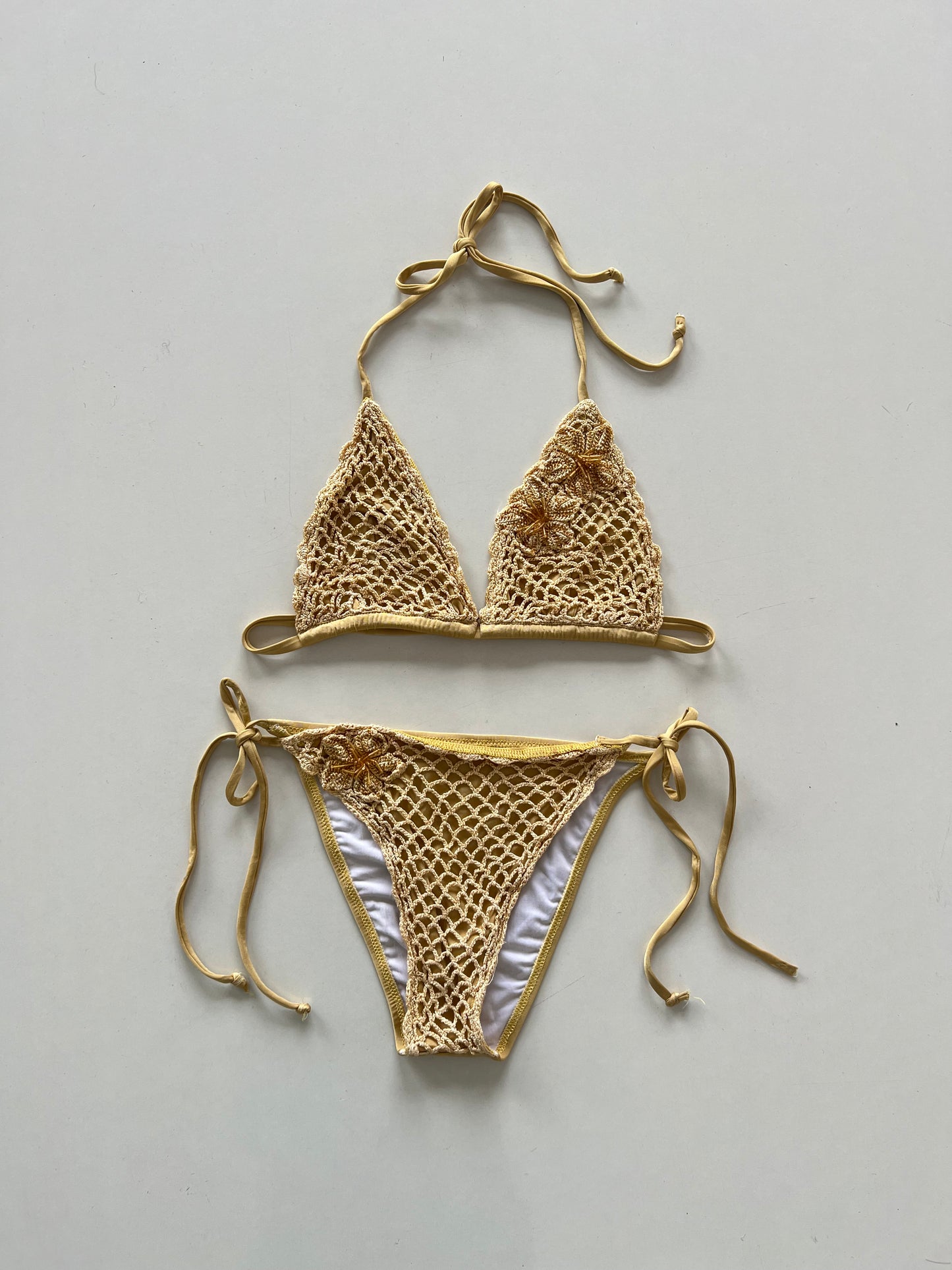 Y2k Embroidered Bikini Set-Bust 30 to 32 Waist-28 to 30