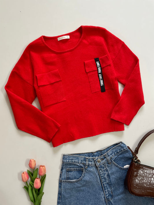Yongshi Red Soft Sweater-Bust 34 to 36