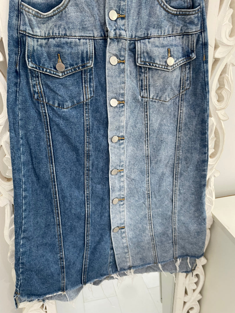Two Tone Denim Skirt-Waist 26