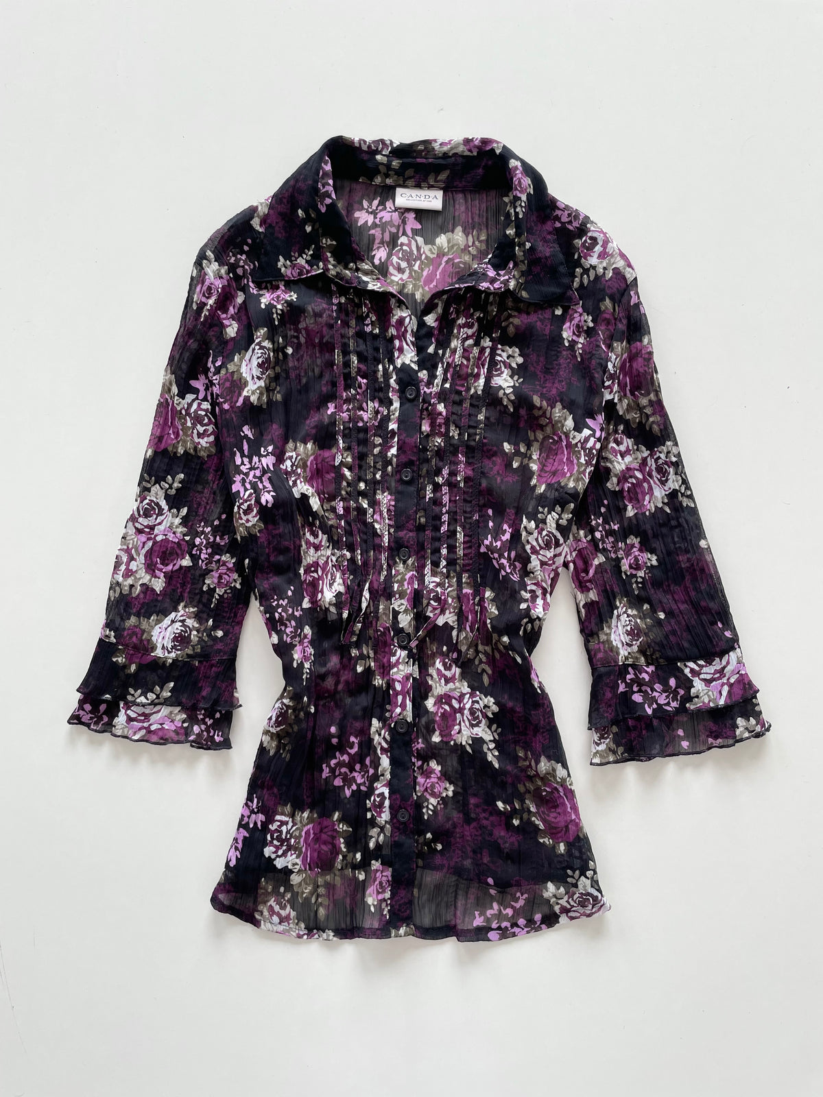 Canda Floral Sheer Shirt-Bust 48