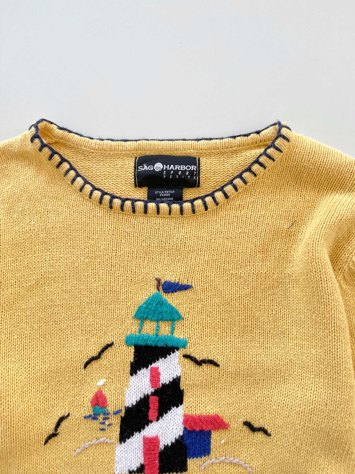 Sag Harbor Embroidered Sweater-Bust 40