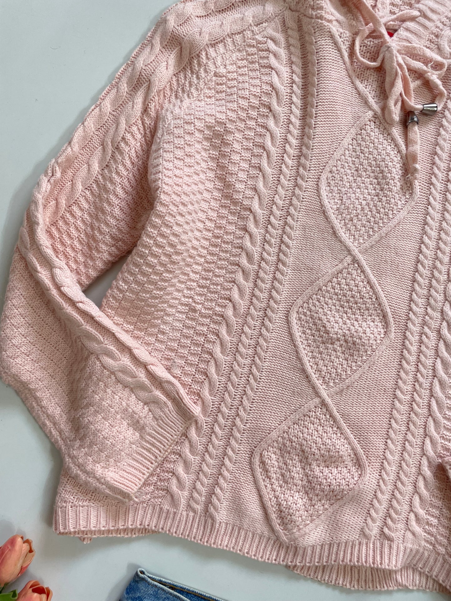 Baby Pink Hooded Sweater-Bust 36 to 40