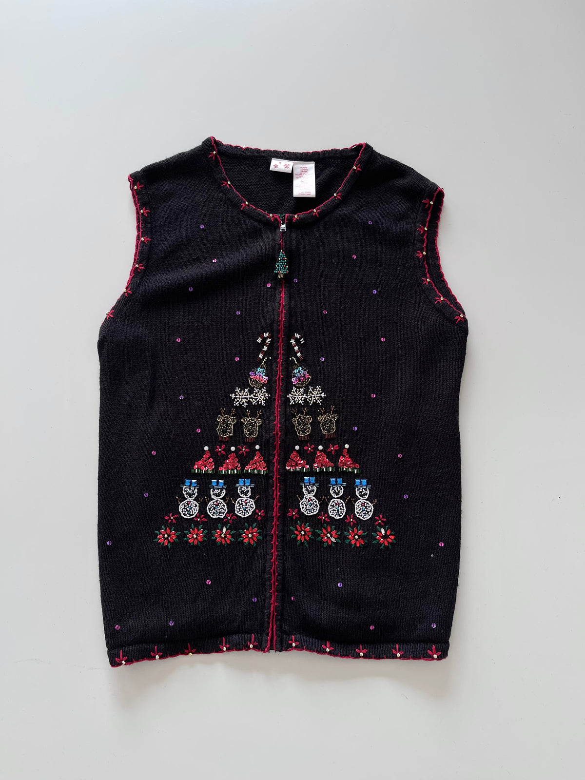 Christmas Embroidered Vest Sweater-Bust 54