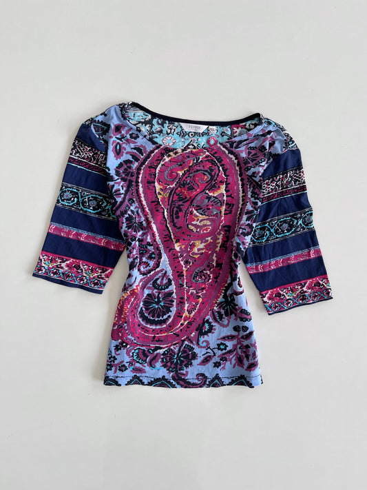 Yuppie Paisley Vintage Top-Bust 36 to 38