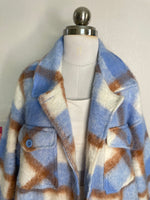 Load image into Gallery viewer, BLUE CHECKERED SHACKET - BUST 50
