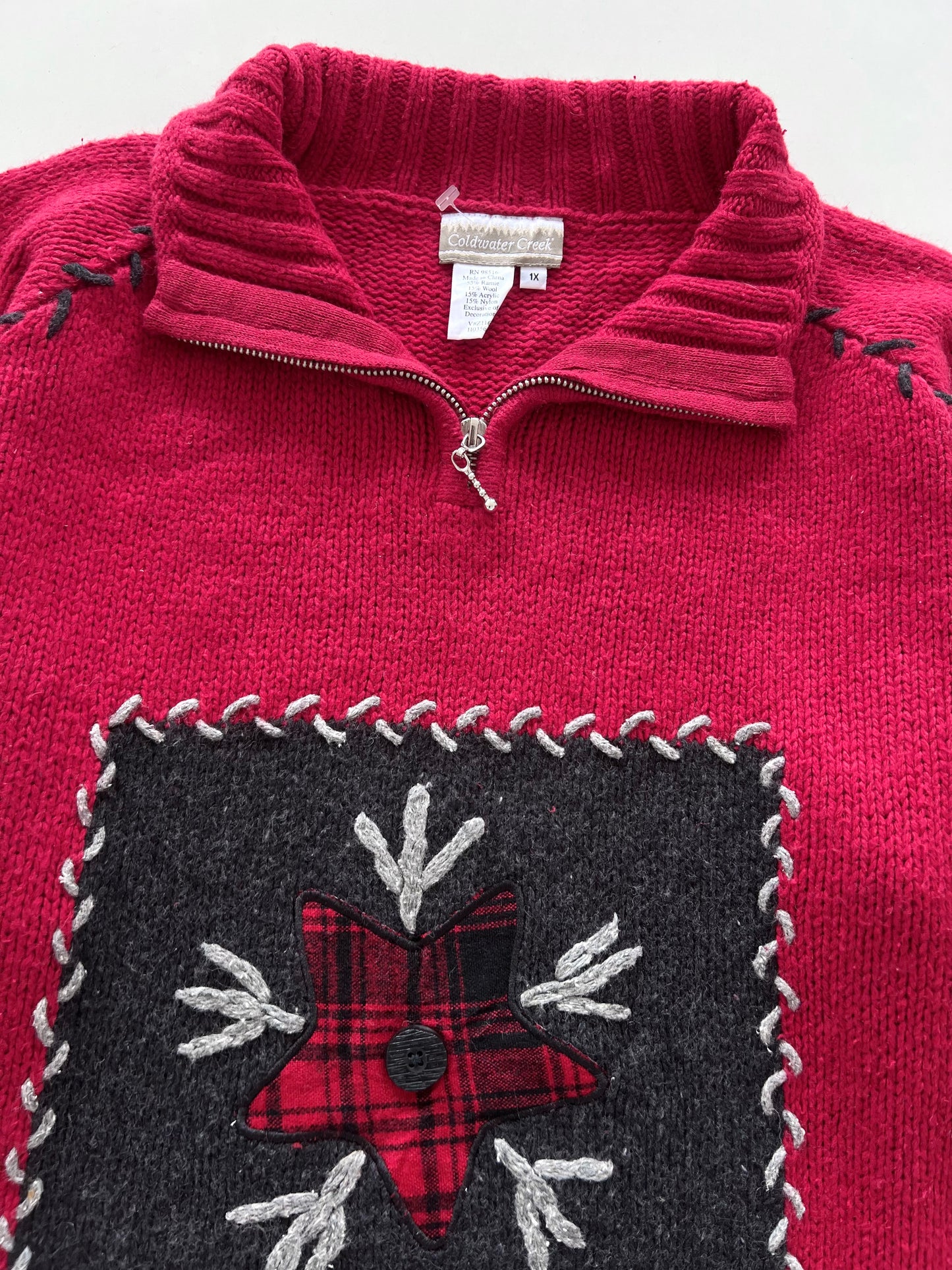 Coldwater Creek Embroidered Sweater-Bust 48