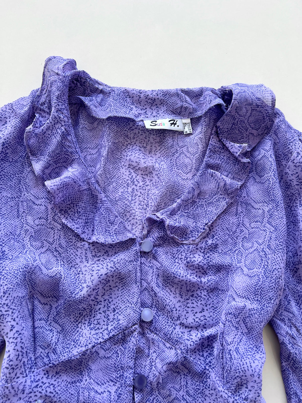 Susan Ruffle Sheer Shirt-Bust 40