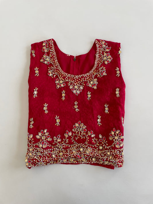 Heavily Hand Embroidered Desi Top-Bust 30