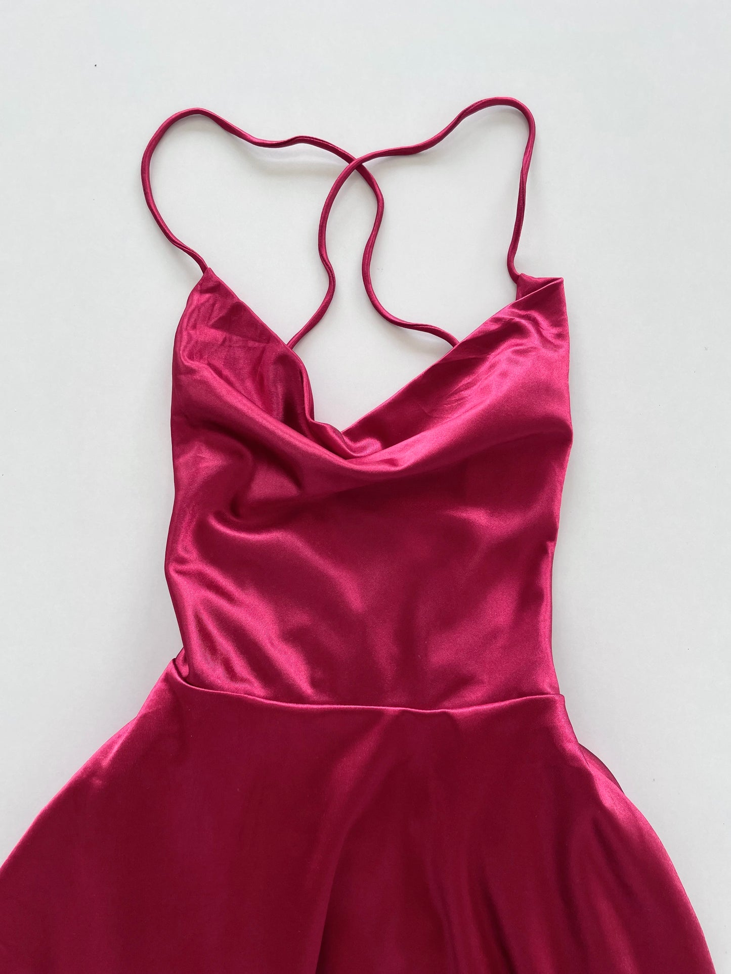 Satin Cowl Neck Dress-Bust 28 to  30