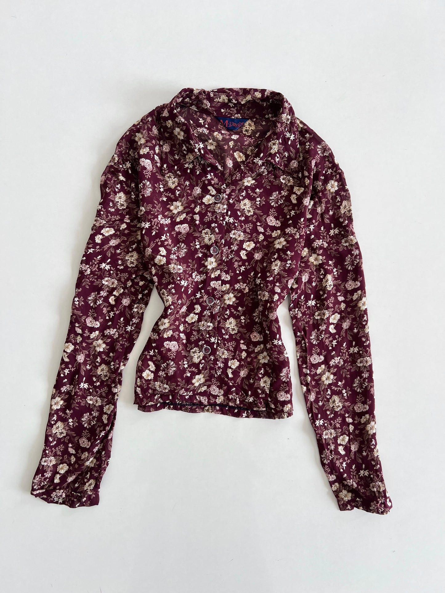 Vintage Wine Floral Shirt-Bust 36
