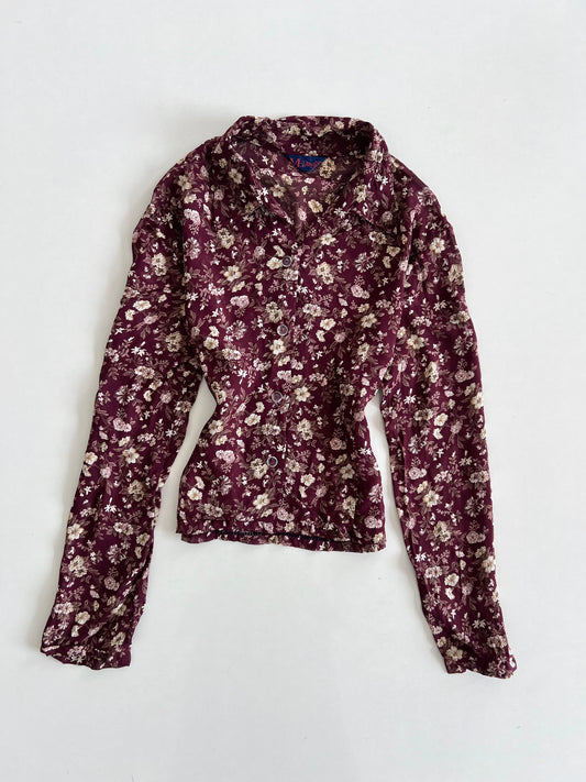 Vintage Wine Floral Shirt-Bust 36