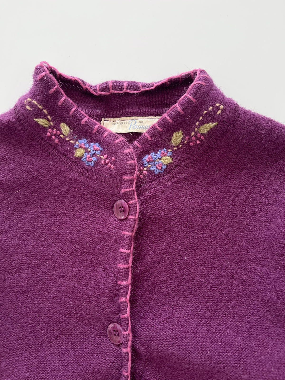 Penmans Wool Embroidered Cardigan Sweater-Bust 48