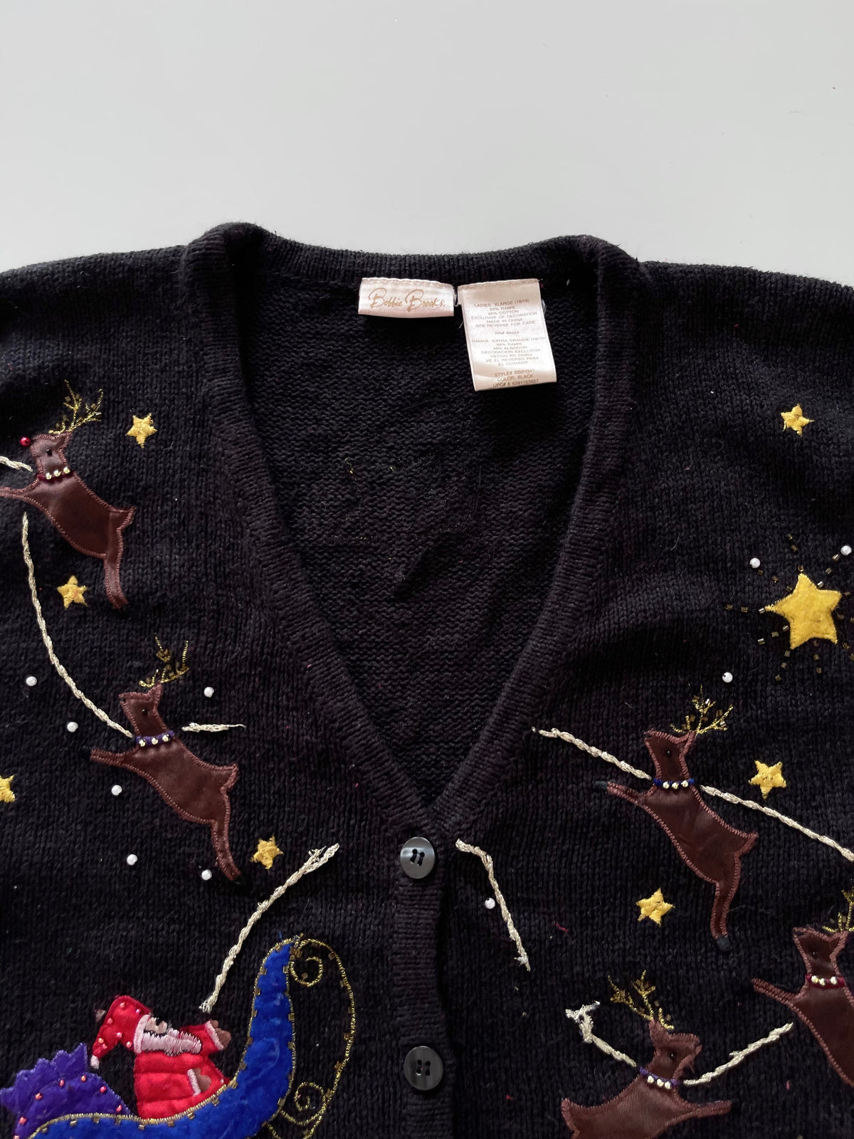 Bobbie Brooks Embroidered Christmas Vest Sweater-Bust 50