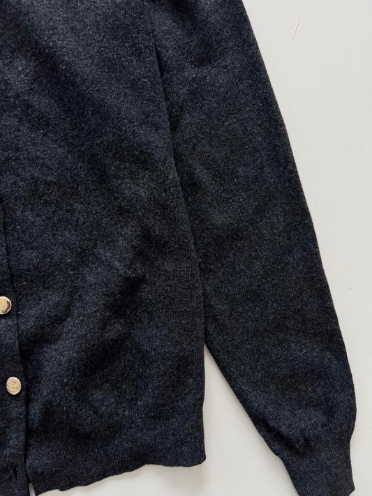 Burberry’s 100%Geelong Lambs Wool Vintage Cardigan With Engraved Buttons-Bust 36