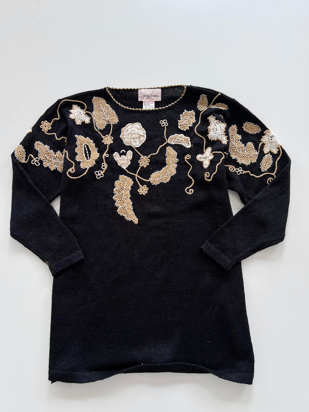 Jaclyn Smith Embroidered Sweater-Bust 42