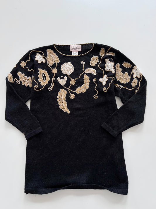 Jaclyn Smith Embroidered Sweater-Bust 42