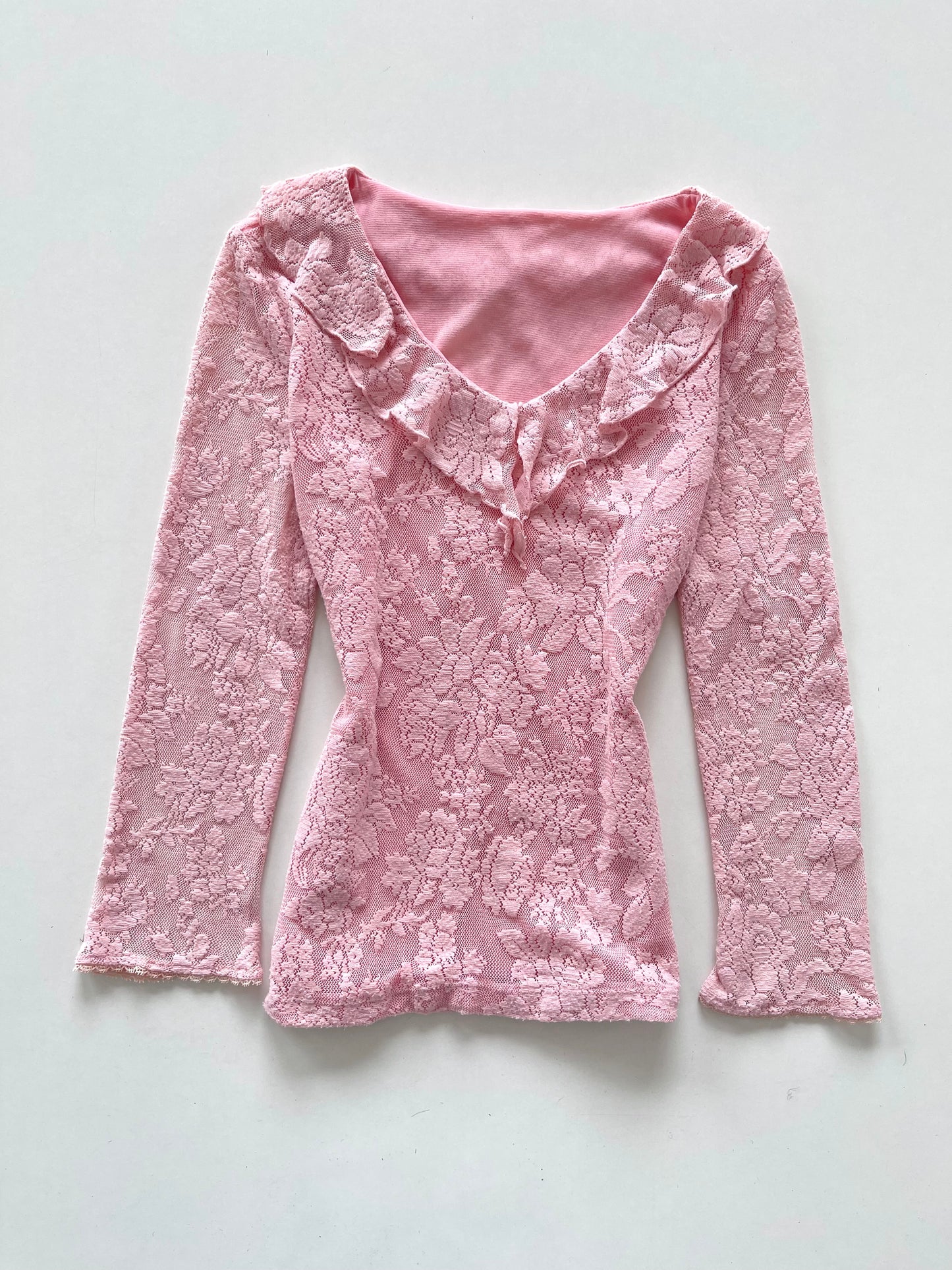 Lace Ruffle Top-Bust 32 to 34
