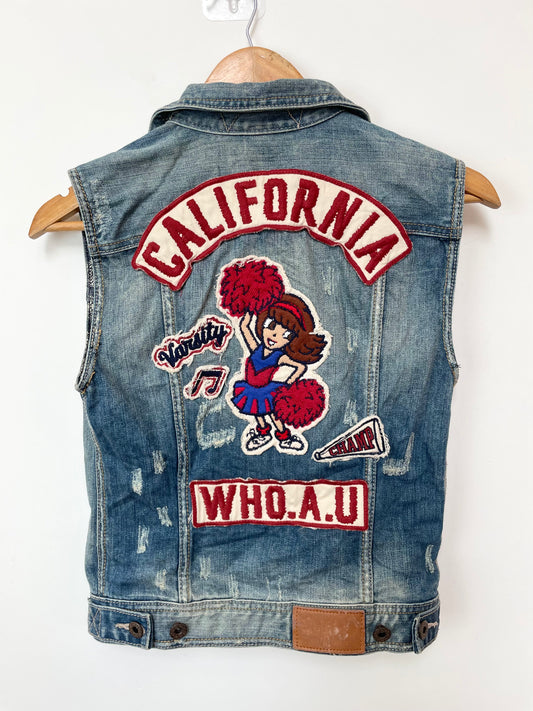 California Dream Vintage Denim Vest-Bust 32