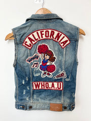 California Dream Vintage Denim Vest-Bust 32