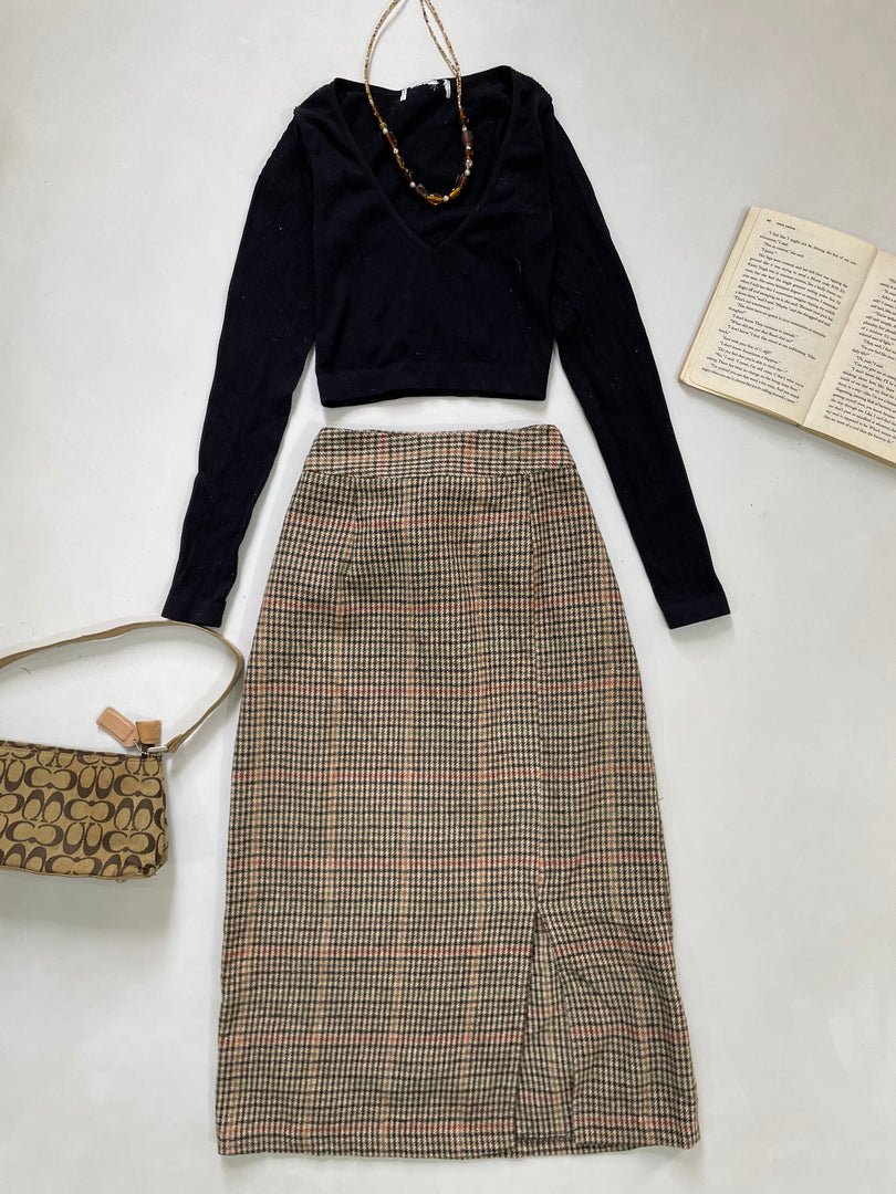 Vintage Warm Tweed Skirt-Waist 26 to 28