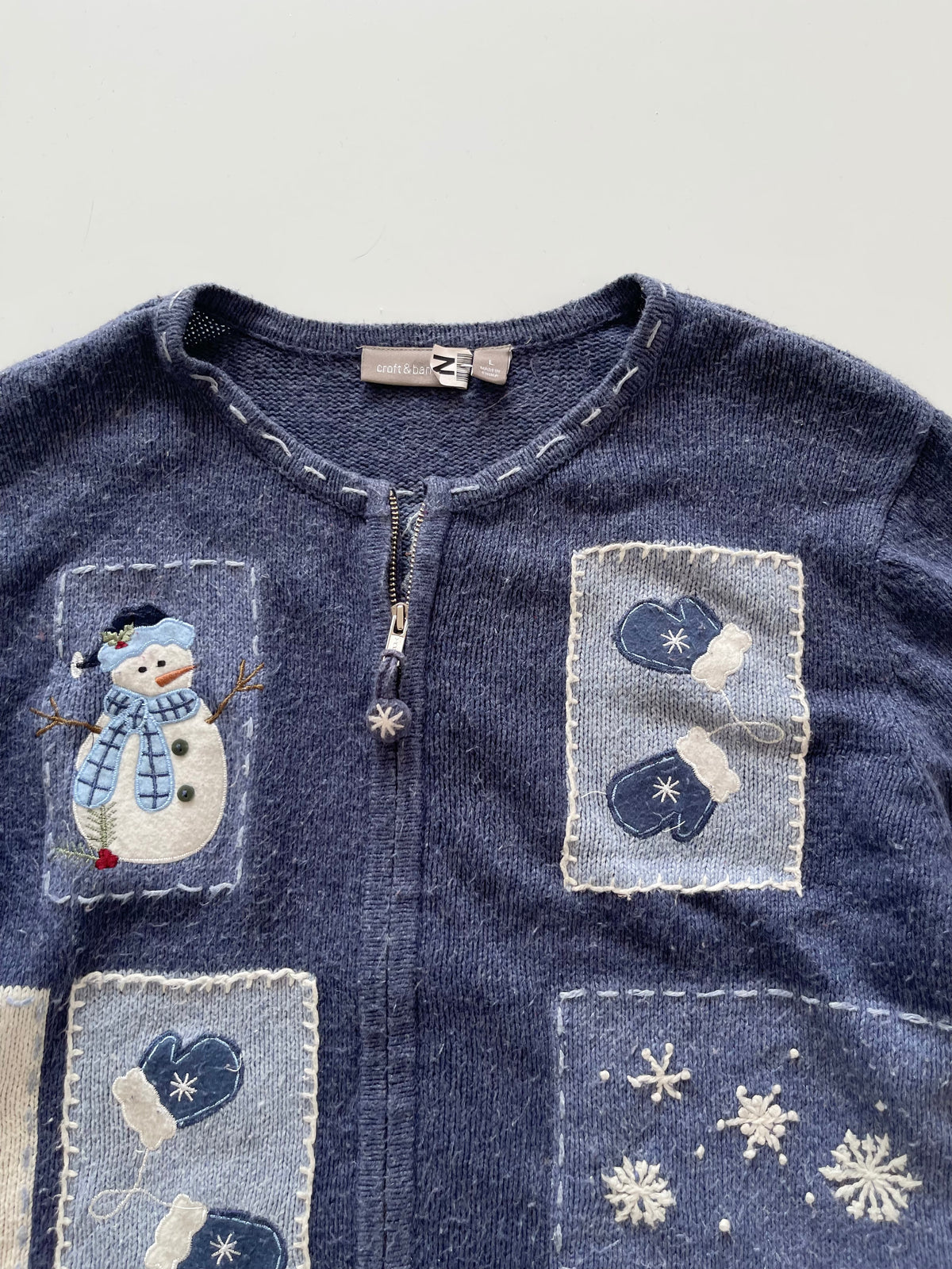 Croft&Barrow Christmas Embroidered Zipper-Bust 46
