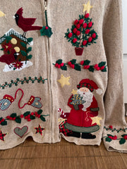Tiara Embroidered Christmas Sweater-Bust 46